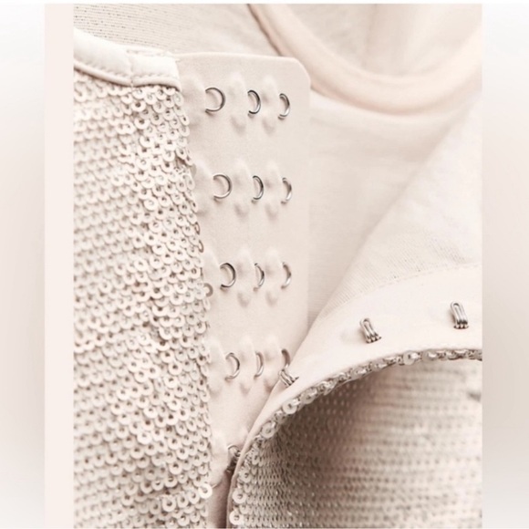 New NWT Zara Sequin Bustier Corset Top in Champagne size Medium - Picture 8 of 8